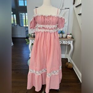 Linennaive Carolynn 24 flowy maxi dress with lace XS NWT